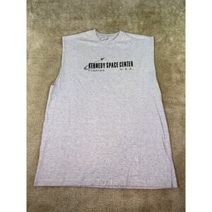 VINTAGE NASA Kennedy Space Center Shirt Mens XL Gray Sleeveless 90s USA C707